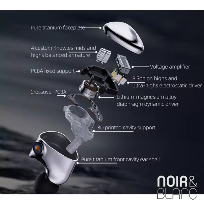 Ecouteurs intra-auriculaires Fiio FX17 | Noir et Blanc