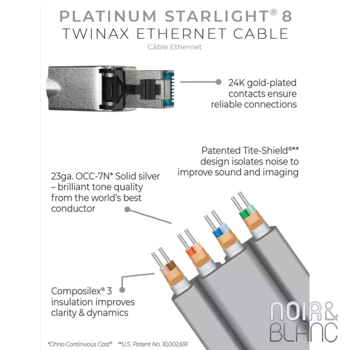 Câble Ethernet Wireworld Platinum Starlight 8 Ethernet