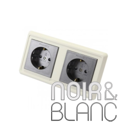 Prise murale Schuko double rhodié FT-SWS avec bronze phosphore plaqué or 24 carats  44